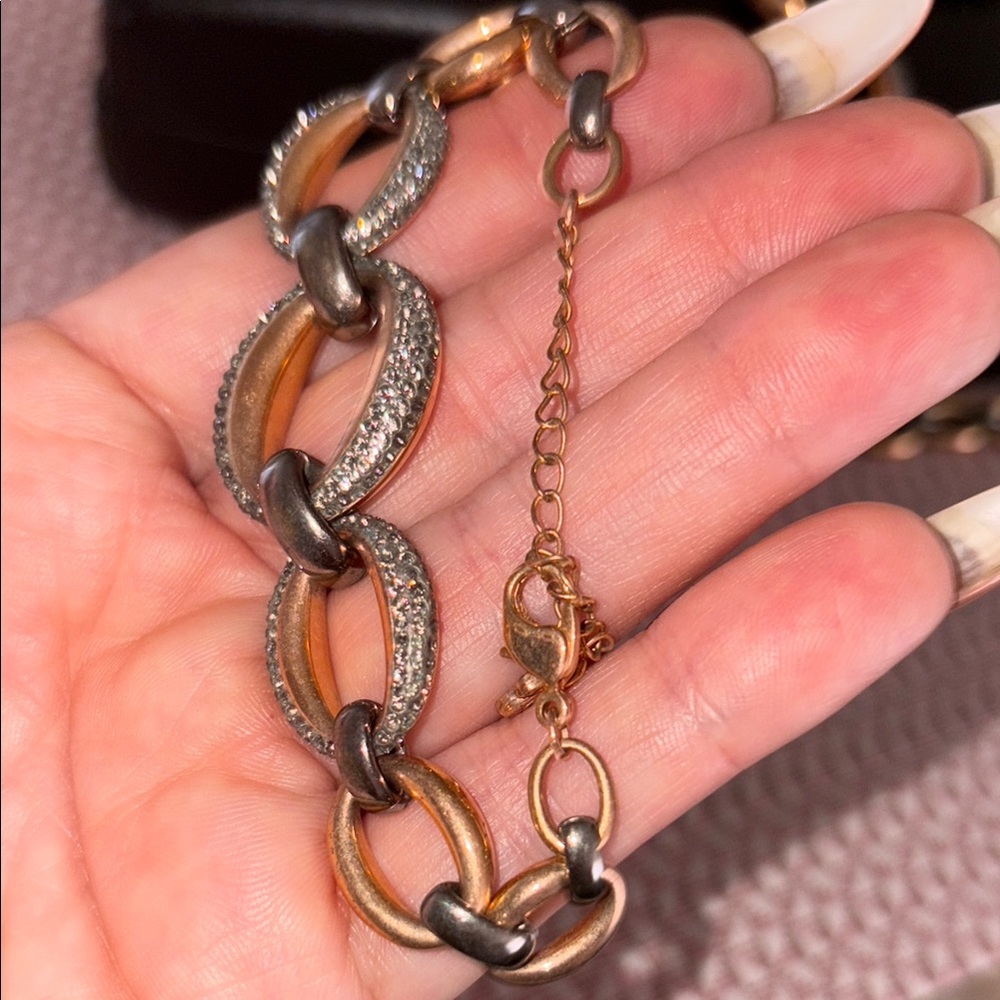 Swarovski Rose Gold and Silver Jewelry Set- Used- Good Condition- mid 2000s - Picture 3 of 9